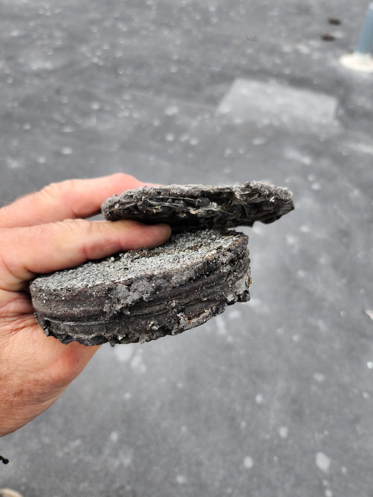 Core from a built-up roof