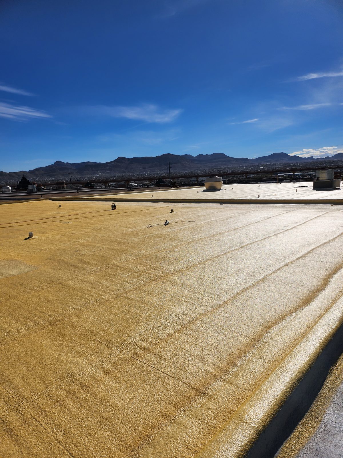 Spray foam across the field