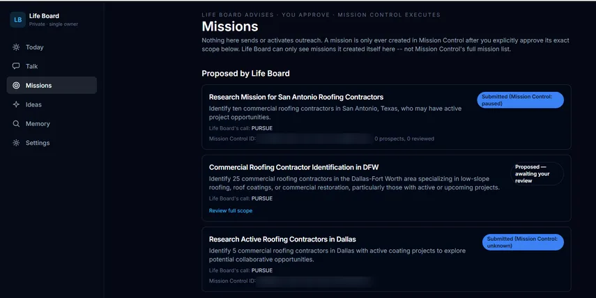 Life Board missions awaiting approval